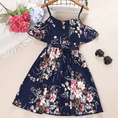 Kids Suspenders Cotton Princess Dresses Baby Clothes