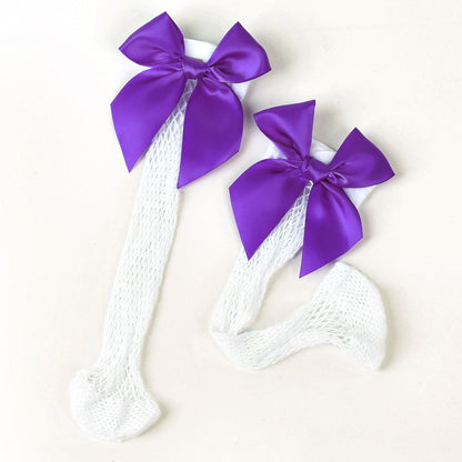 Children's Bowknot Middle Tube Short Fishing Net Sock