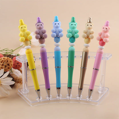 Beaded Pens DIY Handmade Bear Silicone Beads Colorful