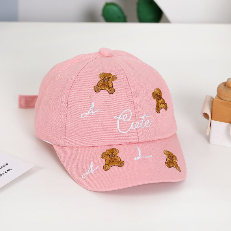 Summer Cotton Teddy Bear Embroidered Children's Baseball Caps