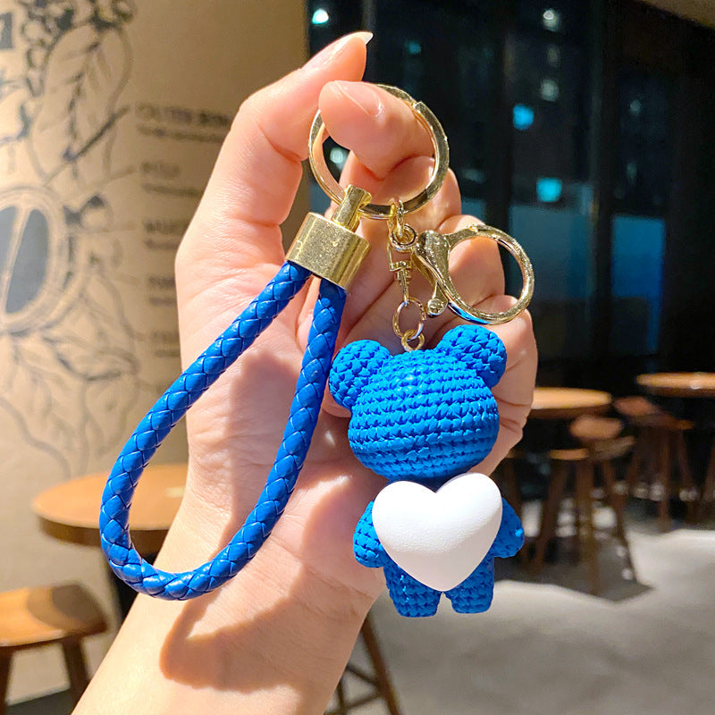Cartoon Love Bear Resin Keychain Creative Keychain