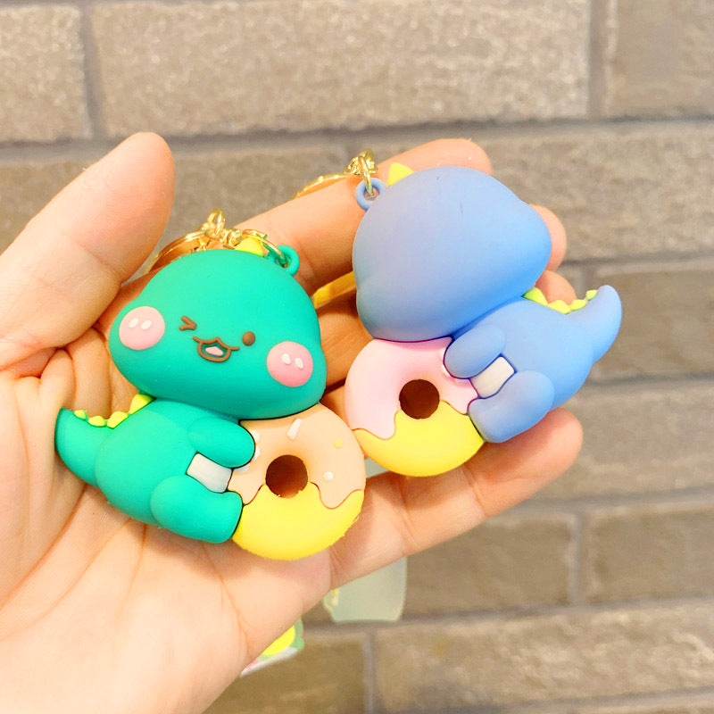 Cartoon Cute Dinosaur Silicone Keychain