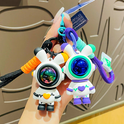 Cartoon Astronaut Love Rabbit PVC Keychain Cute Keychain