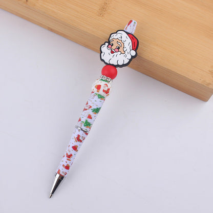Cartoon Christmas Silicone Handmade Plastic Beaded Pen
