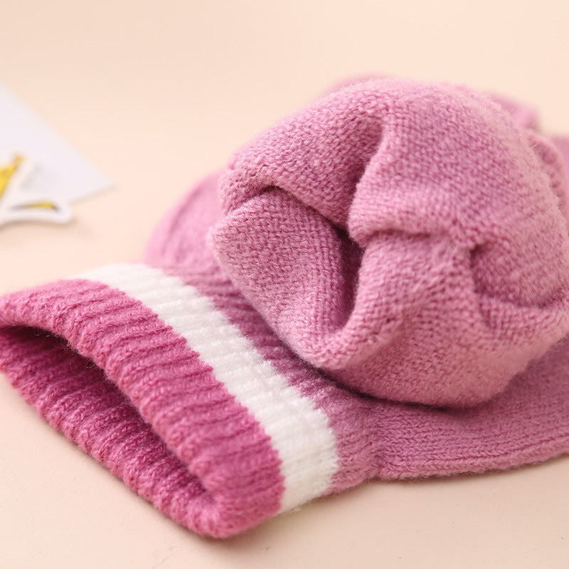Wholesale Children's Cartoon Unicorn Knitted Hat Gloves Winter Set