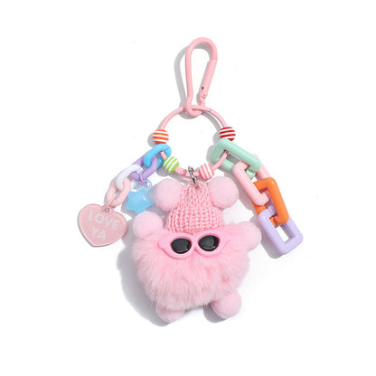Colorful Cute Fur Ball Cartoons Metal Keychain