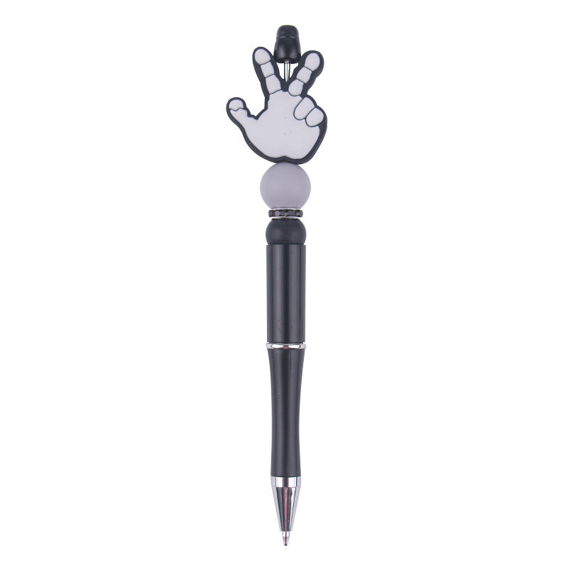 Beaded Pens DIY Handmade Palm Silicone Beads Black