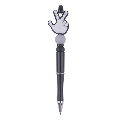 Beaded Pens DIY Handmade Palm Silicone Beads Black