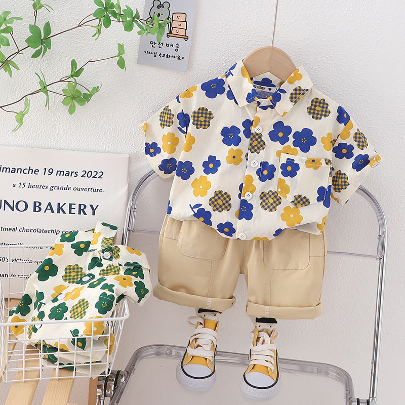 Boys' Summer Split Cotton Two-piece Set