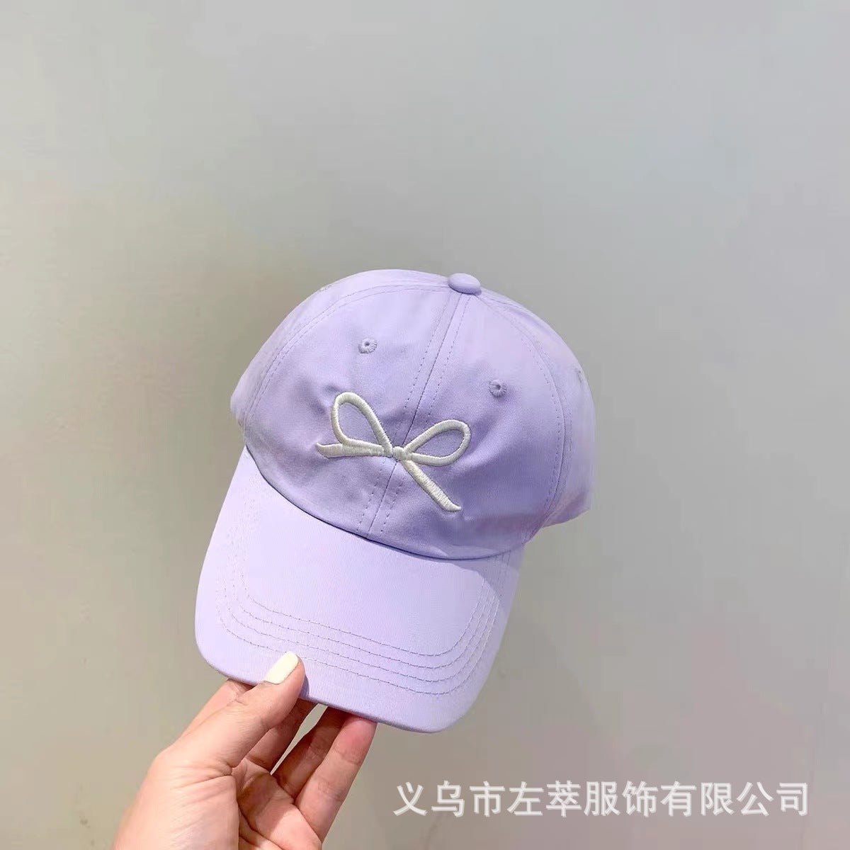 Girls Sweet Embroidered Bow Cap