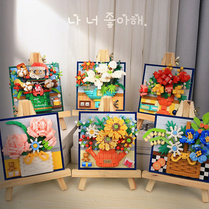 Christmas 3D Prints, Roses, Sunflowers, Building Blocks, Flower