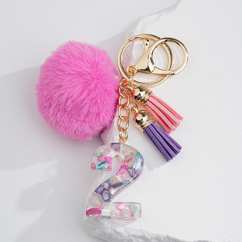 Resin Fur Ball Keychain