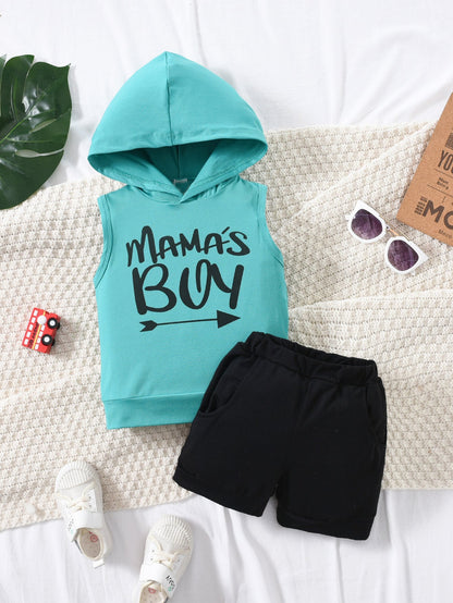 Boys Printed Letters Mamas Boy Suit Hoodie Baby Clothes