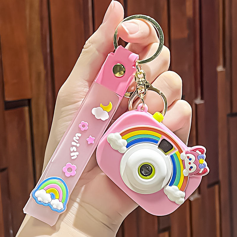 Creative Rainbow Camera Plastic Keychain