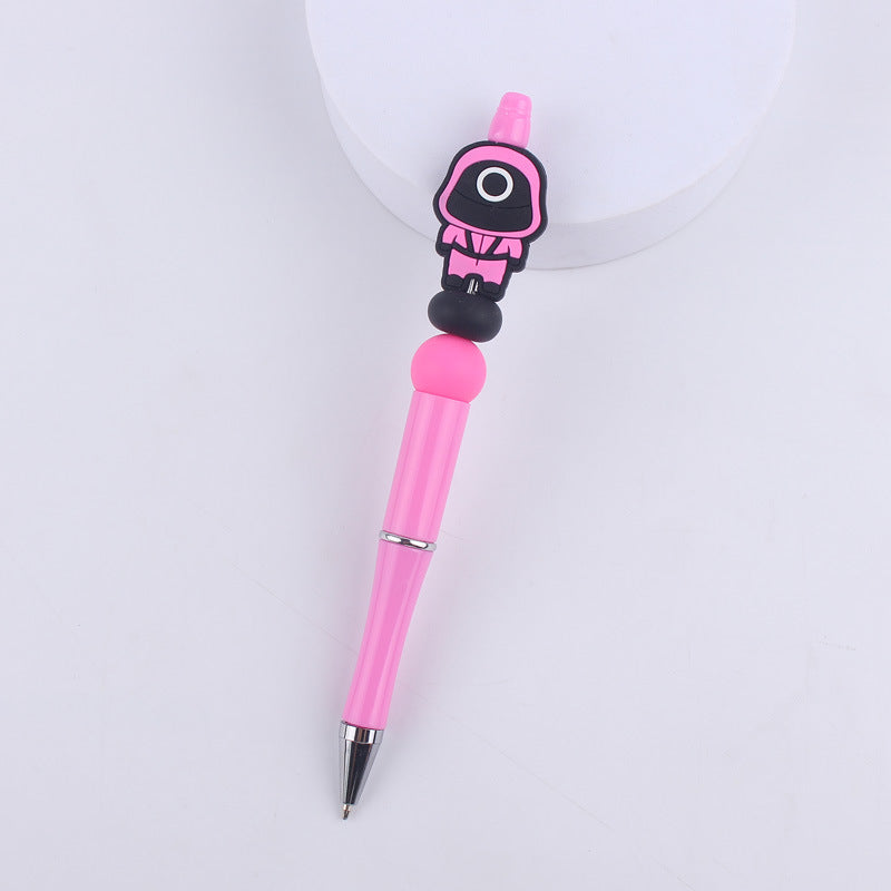 Cartoon Silicone Animal Bee Dog Beadable Silicone Ballpoint