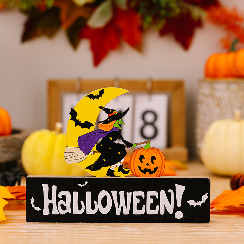 Halloween Pumpkin Wood Ornaments