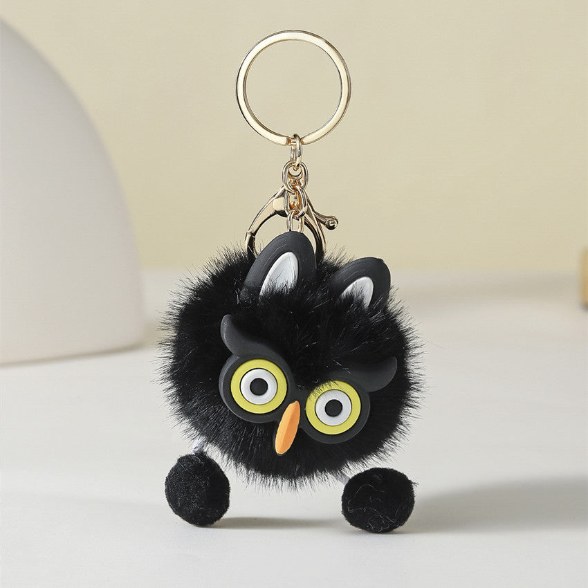 Cartoon Plush Owl Keychain