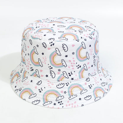 Cotton Polyester Cartoon Rainbow Kids Bucket Hat