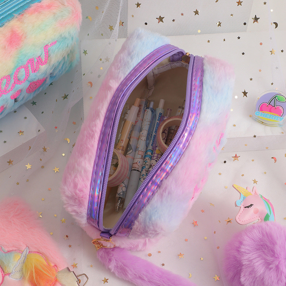 Plush Cat Student Large Capacity Stationery Storage Bag