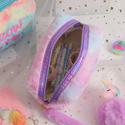 Plush Cat Student Large Capacity Stationery Storage Bag