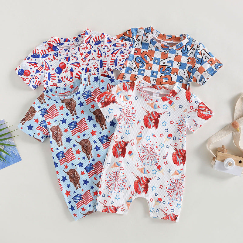Cotton Children's Independence Day Jumpsuit