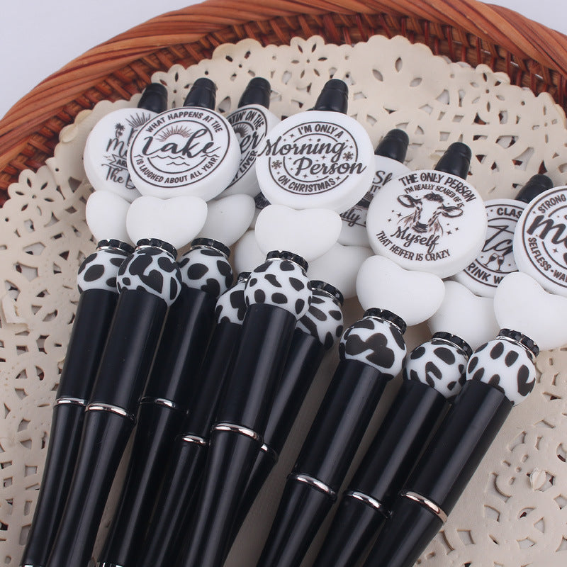 Beaded Pens Black Silicone Beaded Pen