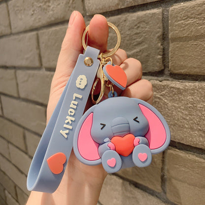 Cartoon Dinosaur Elephant Silicone Keychain Cute Keychain