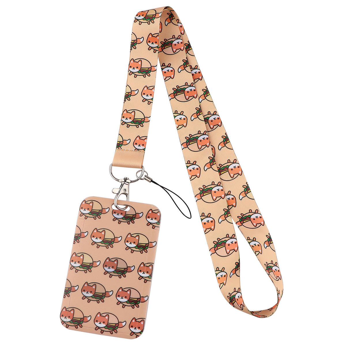 Puppy paw print card holder mobile phone lanyard keychain
