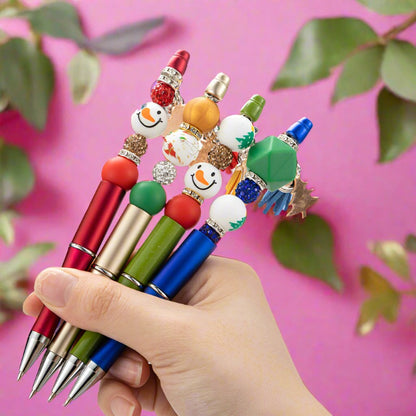 Christmas Tassel Silicone Handmade Bead Pen Ballpoint Pen