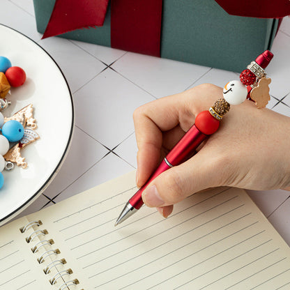 Christmas Tassel Silicone Handmade Bead Pen Ballpoint Pen
