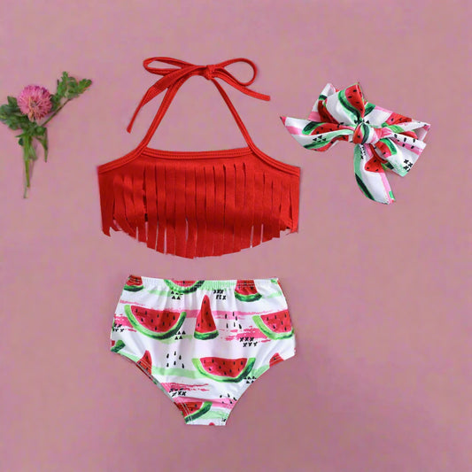 Toddler Suspenders Swimsuit Set Polyester Baby Clothes
