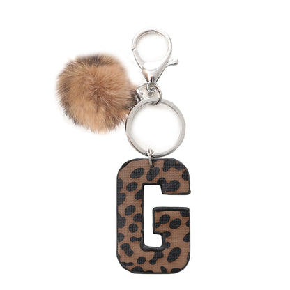 Western Cowboy Leopard Leather Keychains