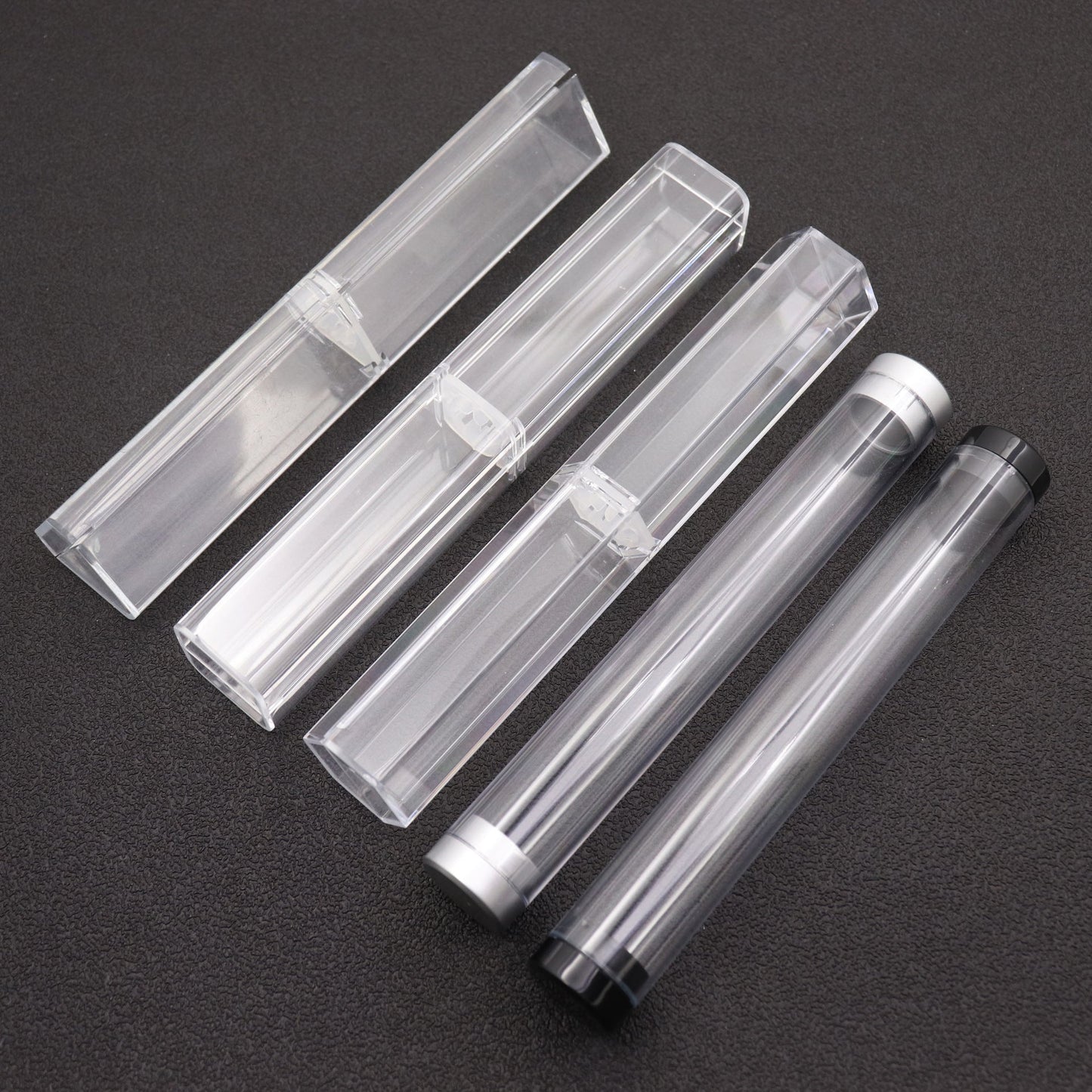 Plastic Transparent Cylinder Rectangular Triangle Pen Box Gift Box