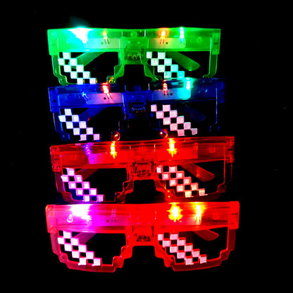 5 Pieces Mosaic Creative Party LED Luminous Glasses Toys