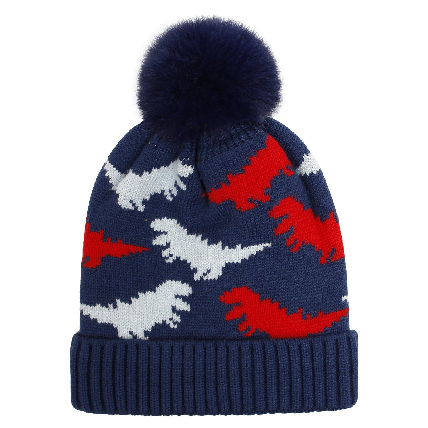 Wholesale Baby Knitted Hat Dinosaur Jacquard Acrylic Knitted Hat