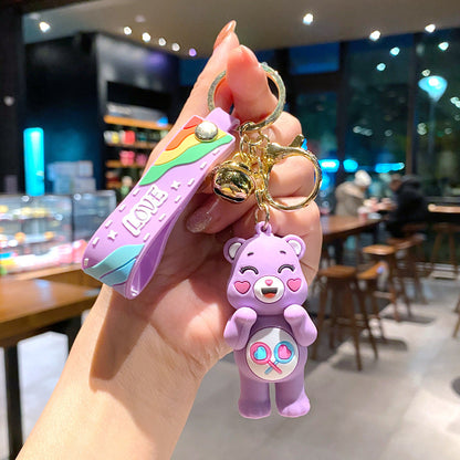 Cartoon Cute Love Bear Keychains Silicone Creative Keychain