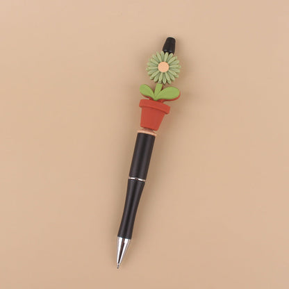 Silicone Beaded Sunflower Potted Wooden Beads Plastic