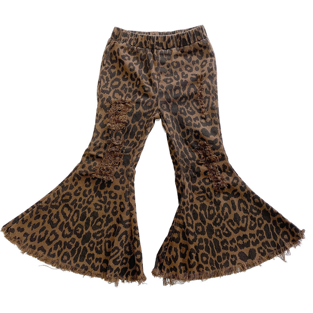 Wholesale Children's Ripped Denim Bell Bottoms