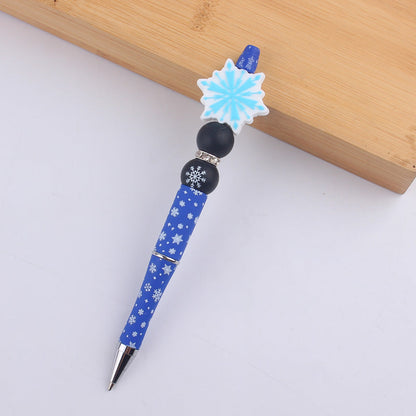 Cartoon Christmas Silicone Handmade Plastic Beaded Pen
