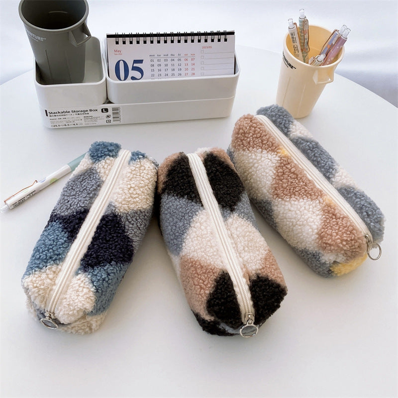Plush Large Capacity Storage Pencil Bag