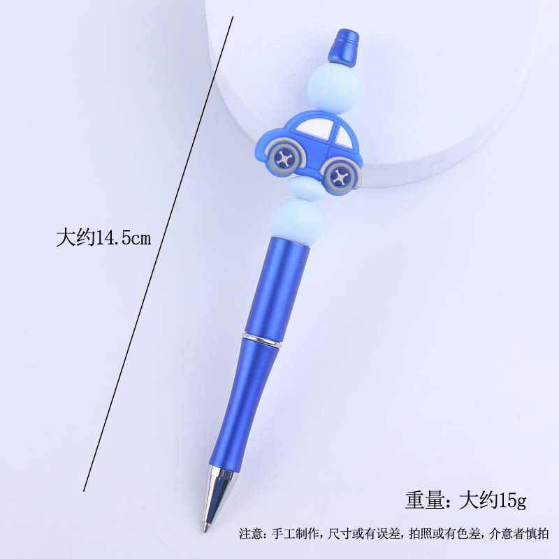 Cartoon Car Silicone Handmade Beaded Ballpoint Pen