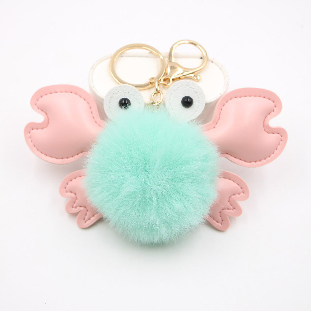 Crab Hair Ball Keychain