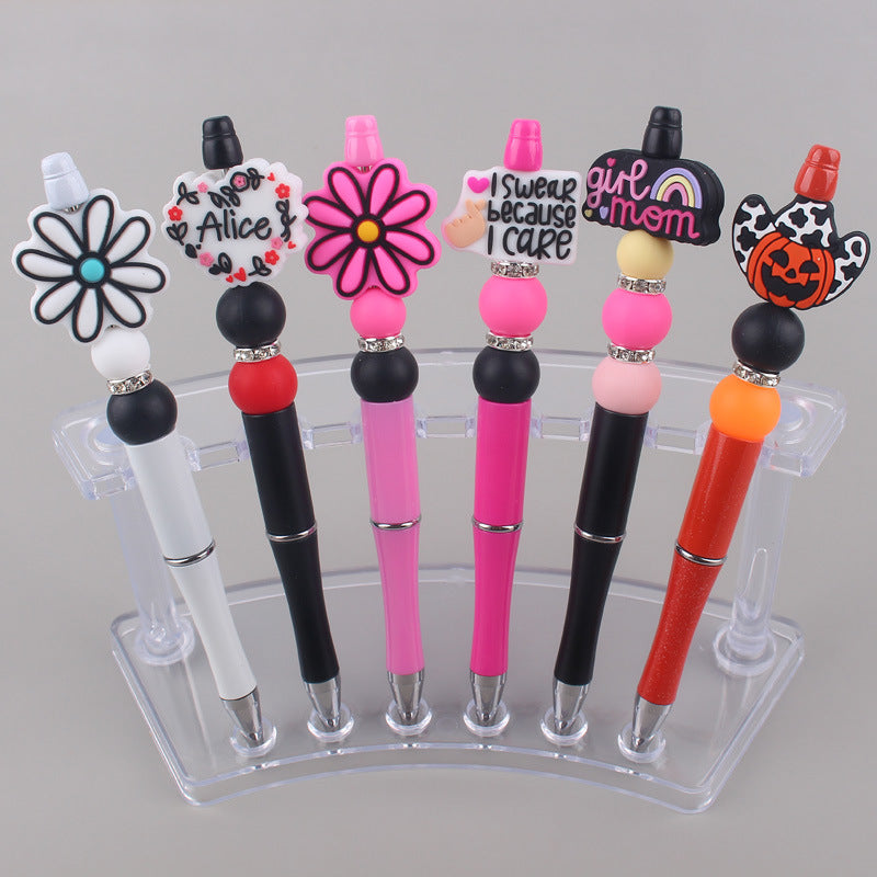 DIY Beaded Pen Cartoon Animal Silicone Color Plastic
