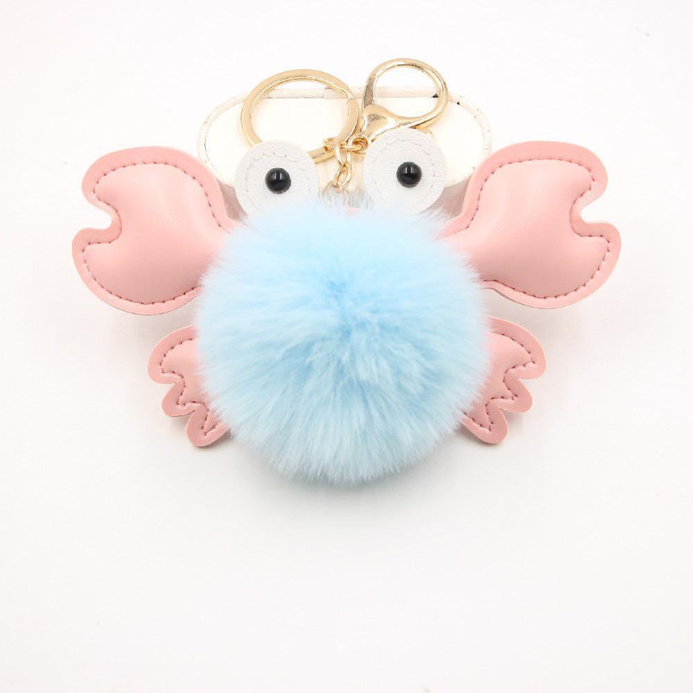 Crab Hair Ball Keychain