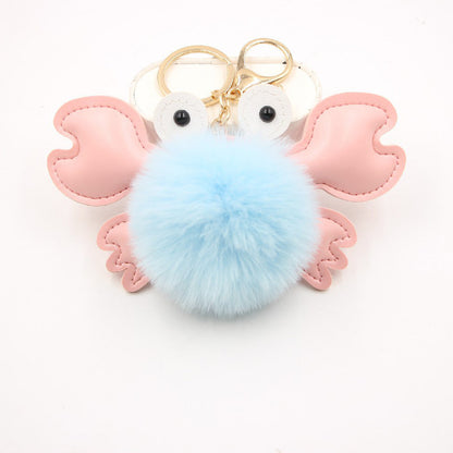 Crab Hair Ball Keychain