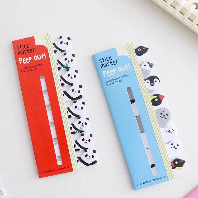 Row Animal Paper Self-adhesive Sticky Notes