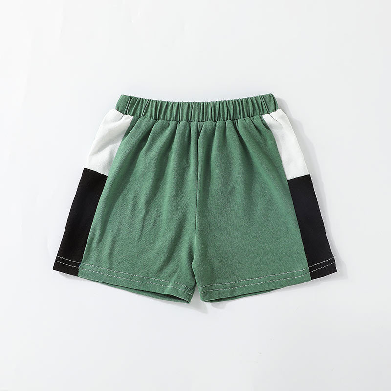 Polyester Color Matching T-shirt Pants Children's Suit