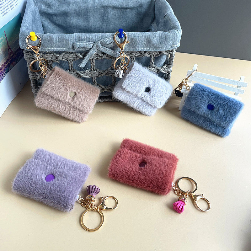 Mini Plush Coin Wallet Keychain