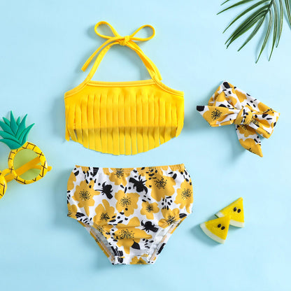 Children's Summer Fruit Swimwear + Bandana Split Swimwear