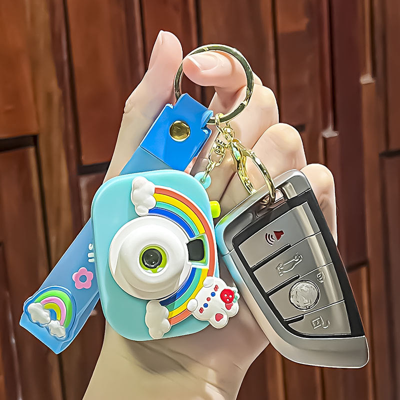 Creative Rainbow Camera Plastic Keychain